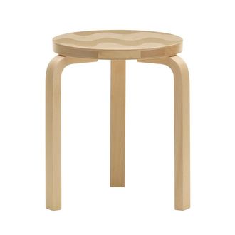Artek x Marimekko - 60 Hocker, Lokki, Birke natur (Anniversary Edition)