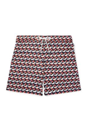 Richard James Straight-Leg Mid-Length Printed Recycled Swim Shorts