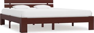 vidaXL Estructura Cama Sin Colch&oacute;n Madera Pino Marr&oacute;n Oscuro 160x200cm Vidaxl