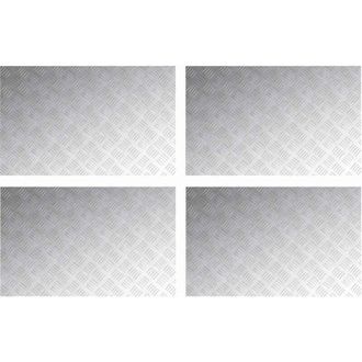 vidaXL Vidaxl - Placas En Cuadr&iacute;cula 4 Pcs Plateado 80 X 50 Cm Aluminio