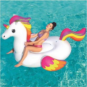 Trade Shop Trade Shop - 224 X 164 Cm Unicornio De Moda Gigante Montable Caballo Arco Iris