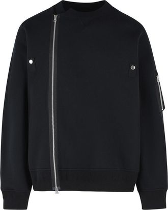 sacai Black Cotton Blend Sweatshirt