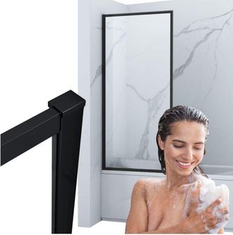Desconocido Mampara De Ba&ntilde;o Veston 1 Ala 80x150 Fija Negra