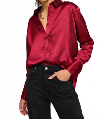 Gentle Fawn Simone Button Down Shirt In Crimson