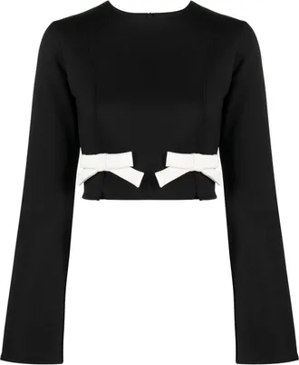 Viktor & Rolf bow-detail cropped top - women - Polyamide/Spandex/Elastane - S - Black