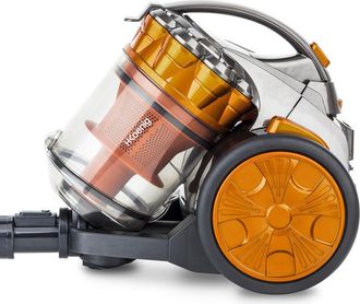 H.Koenig Stc60 Aspirador Multi Cicl&oacute;nico Sin Bolsa Compact +, Triple A, Filtro Hepa, Ligero Y Silencioso, F&aacute;cil De Guardar Y Transportar, Color Naranja [clase 