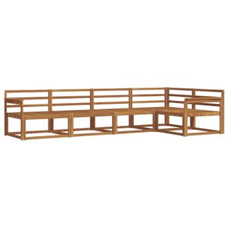 vidaXL Conjunto De Sof&aacute;s De Exterior 5 Pcs Natural Vidaxl