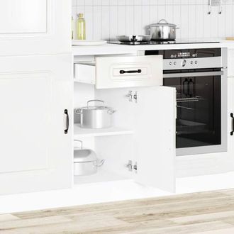Berkfield Home Kitchen Base Cabinet Kalmar High Gloss White Engineered Wood