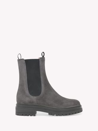 Gianvito Rossi Chester Booties in Grey Suede at Nordstrom, Size 37.5