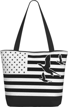 AOOEDM Duck Hunting American Flag Ladies Shopping Bag 13x11x7in.The Perfect ValentineS Day Gift.It Is The Best ValentineS Day Gift For Mom, Daughter, Wife,Et