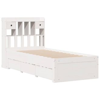 Berkfield Home Decorative Bookcase Bed Frame White 75x190 cm Small Single Solid