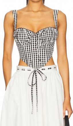 For Love & Lemons Sammie Bustier Top In Black