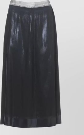 Maison Margiela satin midi skirt flared hem contrasting waist