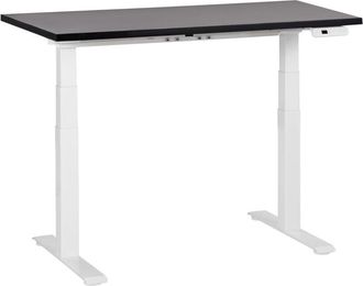 Beliani Beliani - Escritorio De Altura Regulable El&eacute;ctrico Oficina Moderna Patas Cuadradas 120 X 72 Cm Tablero Negro Soporte De Acero Blanco Destines