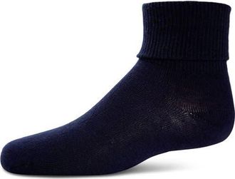 MeMoi Ribbed Triple-Roll-Cuff Ankle Sock in Navy at Nordstrom, Size 6-12M