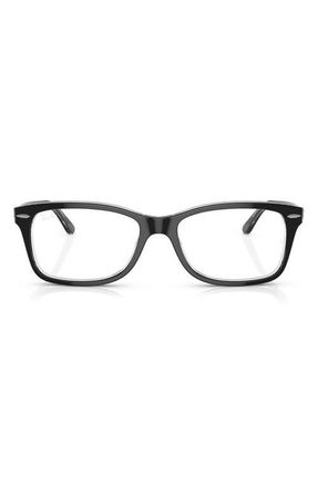 Ray-Ban 53mm Square Optical Glasses in Black at Nordstrom