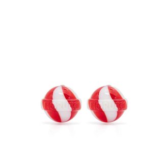 Fiorucci Rood/Wit Gestreepte Lolly Stud Oorbellen - Dames - Oorbellen - Rood - ONE Size - Accessoires