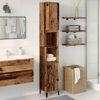 vidaXL Vidaxl Armadietto Bagno Legno Antico 30x30x190 Cm In Legno Multistrato