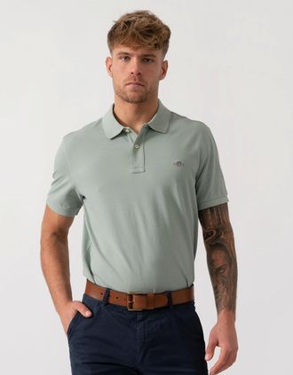 GANT Mens GANT Slim Fit Short Sleeve Shield Logo Pique Polo - 10 Ceramic Grey - Size: 38