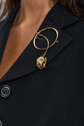 Chlo&eacute; Brass Brooch Tulip, Womens, Gold