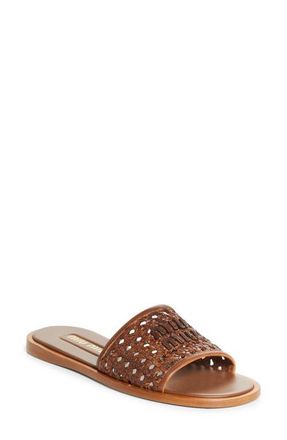 Miu Miu Woven Slide Sandal in Cognac at Nordstrom, Size 10.5Us