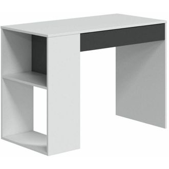 Home Heavenly Home Heavenly - Escritorio Reversible Club, Con Caj&oacute;n Y Estanter&iacute;a Con 2 Espacios Abiertos. 101x73x50 Cm. Color: Blanco - Gris Antracita
