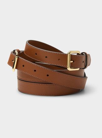 Lauren Ralph Lauren Womens Square-buckle leather double belt