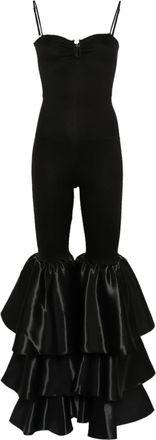Nissa sleeveless ruffled jumpsuit - women - Polyamide/Polyester/Viscose/Spandex/Elastane - 36 - Black