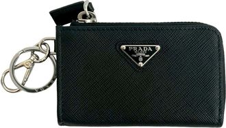 Prada Black Leather Coin Purse/Coin Case (Pre-Owned)