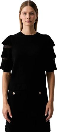 Twinset Jersey de manga corta liso - Knitwear - Mujer - Negro - XS