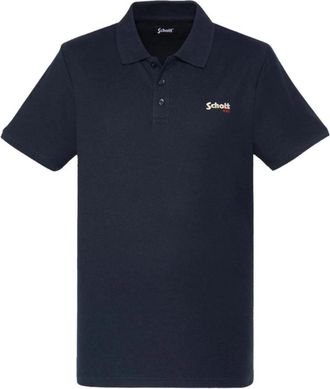 Schott NYC Polo Shirt - Heren - Polos - Blauw - S - Katoen - Tops