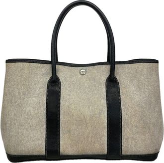 Herm&egrave;s Black Toile H Tote Bag (Pre-Owned)