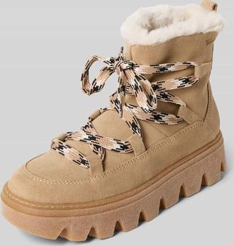 Tamaris Tamaris Boots aus echtem Rindsvelours in Beige, Größe 36
