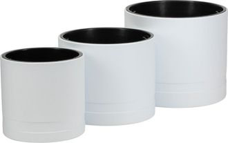 OEM Juego De 3 Macetas Blancas Luna Walec
