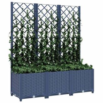 Berkfield Home Garden Planter with Trellis Dark Grey 120x40x136 cm PP | Size: 120 x 40 x 136 cm