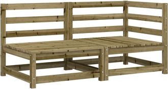 vidaXL Sof&aacute; De Jard&iacute;n De 2 Plazas Madera De Pino Impregnada Vidaxl