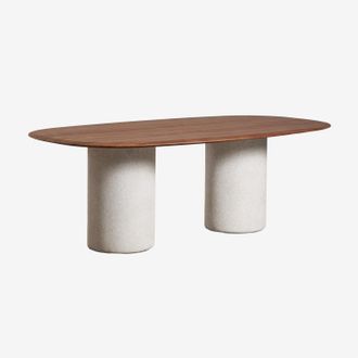 Sklum Mesa De Comedor Ovalada En Mdf Y Cemento Lysander Sklum