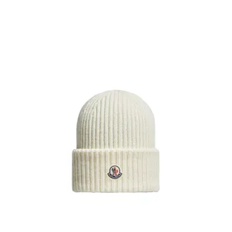 Moncler Moncler Wool & Cashmere Beanie, Men, White, Size: One Size
