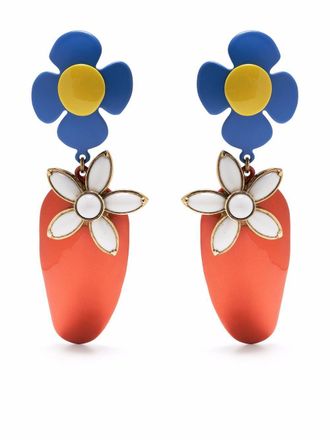 Saint Laurent Oorclips met bloem - Rood