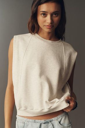 Maeve Cotton Sleeveless Muscle Sweatshirt