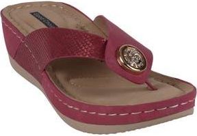 Good Choice Shoes Dafni Snakeskin Embossed Wedge Sandal in Red at Nordstrom Rack, Size 6.5