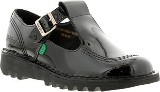 Kickers Womens School Shoes kKck lo Aztec Buckle black patent Patent Leather - Size UK 4