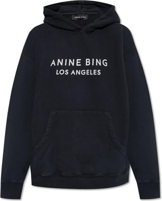 Anine Bing Zwarte Hoodie - Dames - Hoodies - Zwart - S - Katoen - Hoodies & sweatvesten