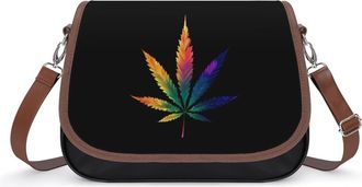 Generic Colored Weed1 Fashion Womens Crossbody Bags Novelty Handbag Shoulder Bag Purse