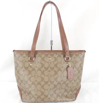 Coach Brown Pvc Leather Tote Bag (Pre-Owned)