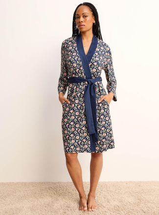 Miiyu Womens Velvety captivating print robe