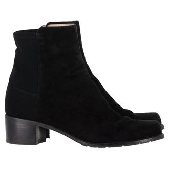 Stuart Weitzman Ankle Boots in Black Suede