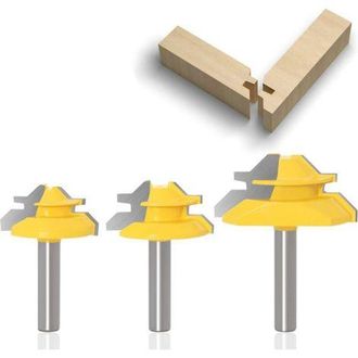 OEM Fresa De 8 Mm - Bloqueo A 45 Grados - Para Mdf, Madera Maciza Y Contrachapado - Cortes Precisos Y Acabados Impecables