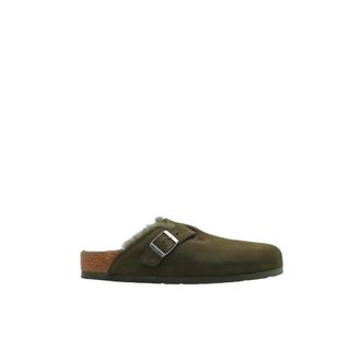 Birkenstock Boston VL Slides - Dames - Slip ons - Groen - 38 EU - Wol - Schoenen