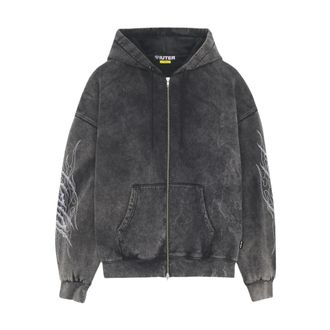 Iuter Tribal Marble Zip Hoodie - Heren - Vesten met rits - Zwart - S - Katoen - Hoodies & sweatvesten